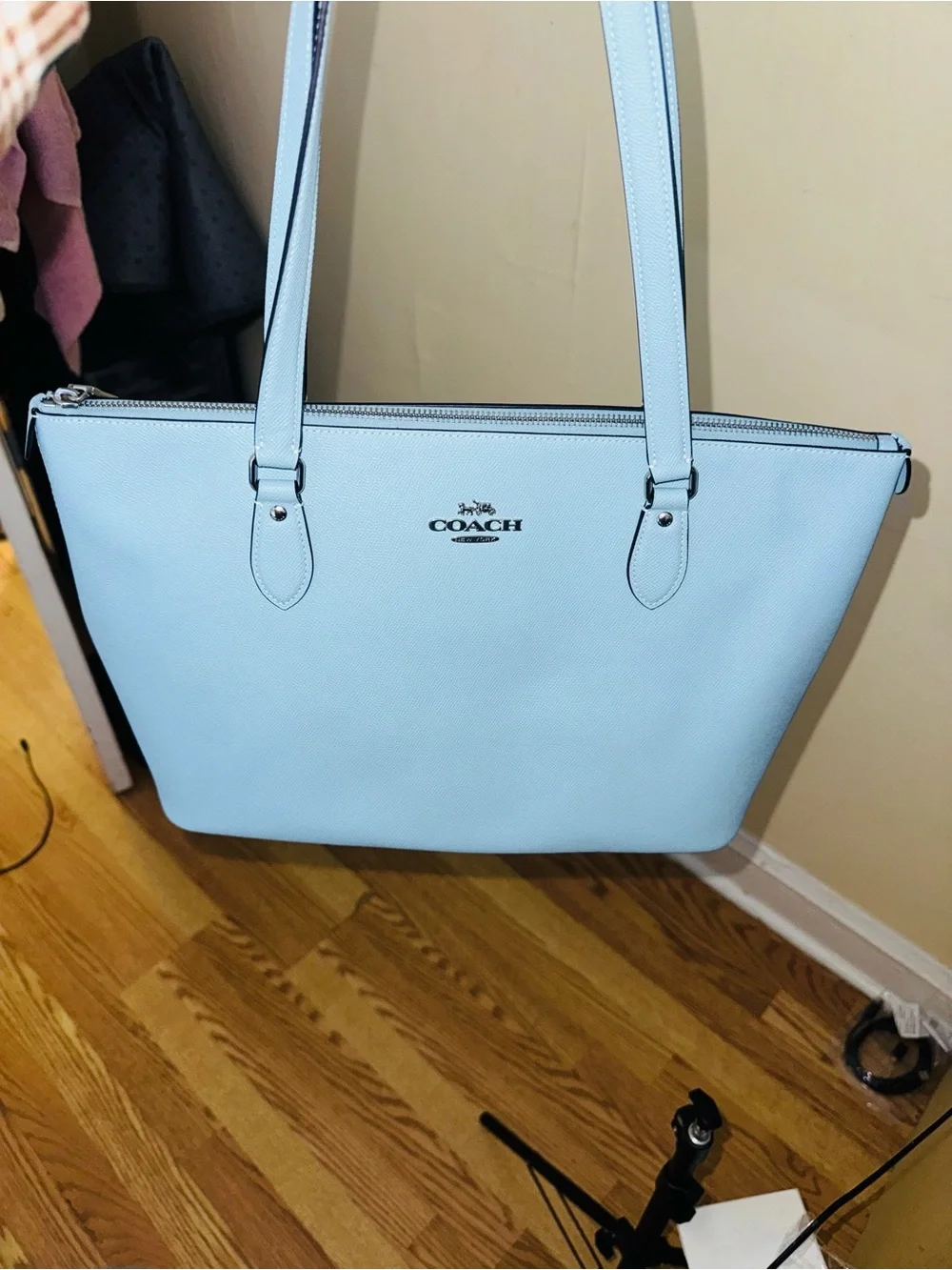 Coach Powder Blue Leather Tote
